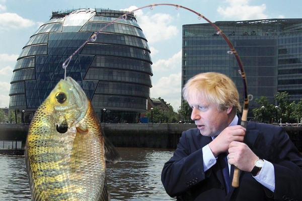 A phallic protrusion and a whopper: Boris Johnson goes fishing