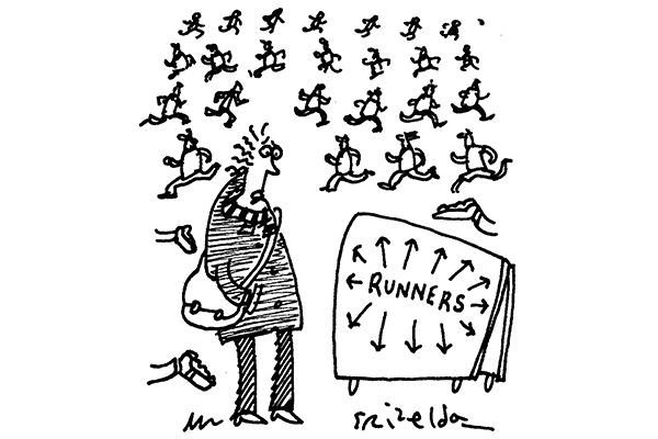 Runners keep distance