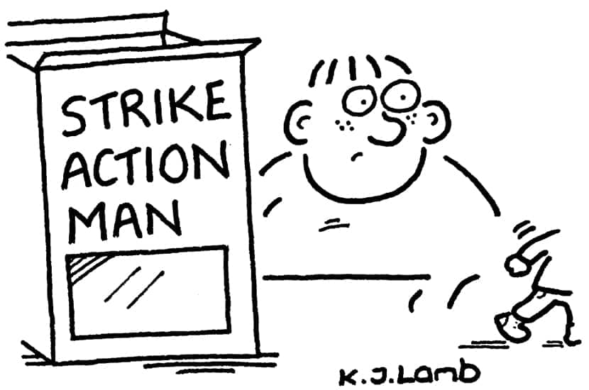 Strike action man
