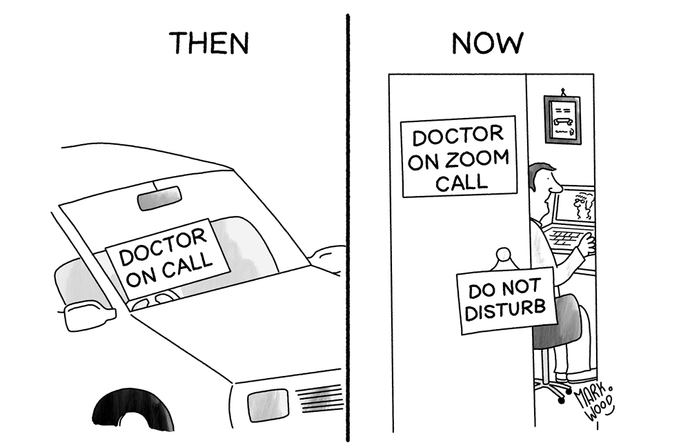 Doctor on Zoom call